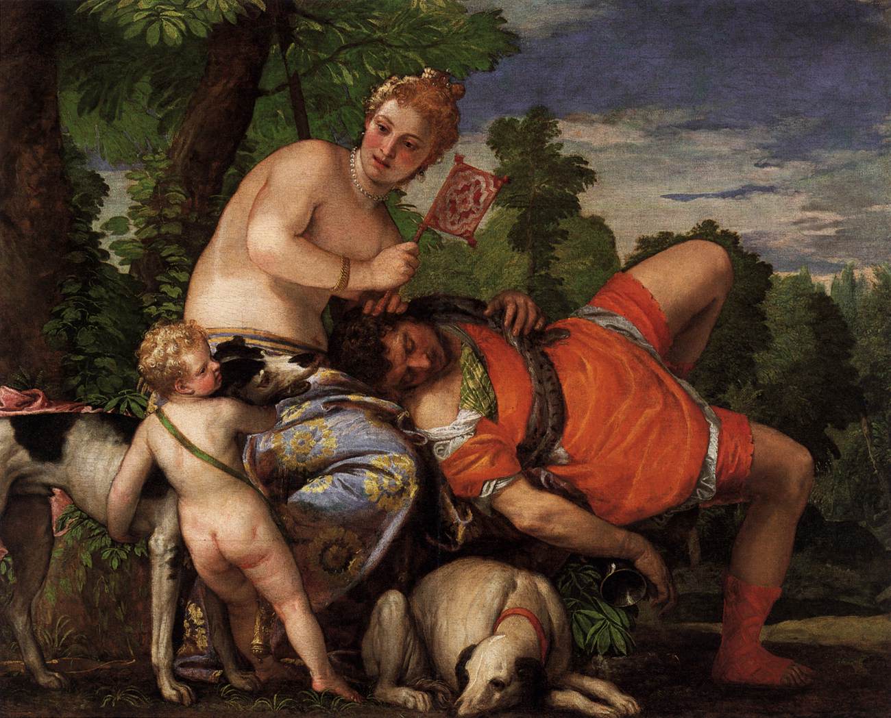 Venus And Adonis by Paolo Veronese, 1580